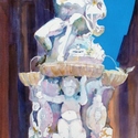 Italy, Noto, Statue, fountain, Sicily