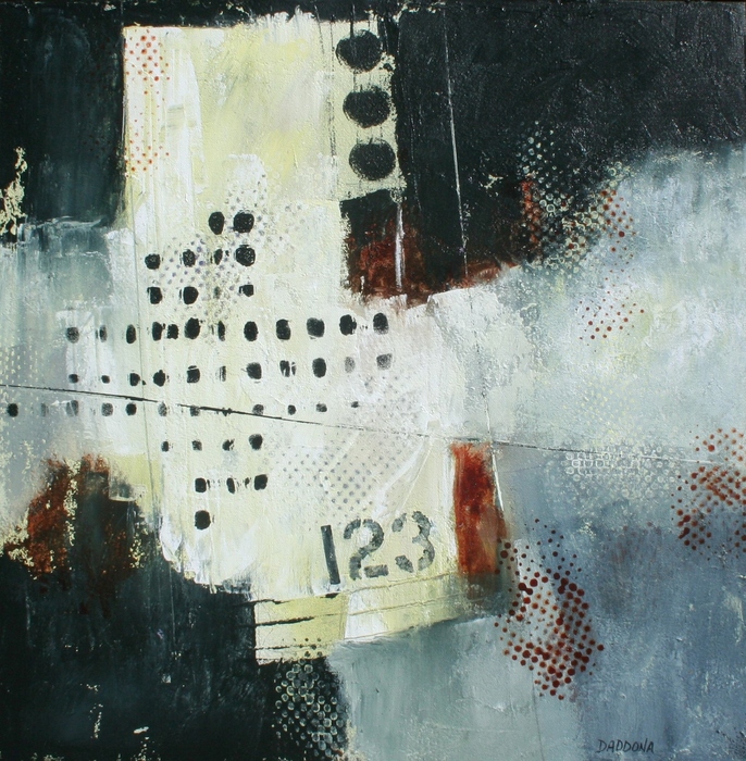 Abstract, Black, White, 1,2,3, canvas