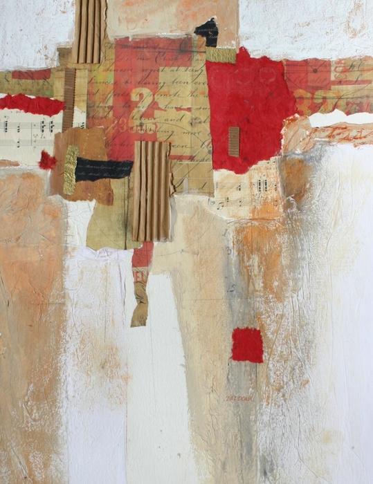 red, beige black, abstract