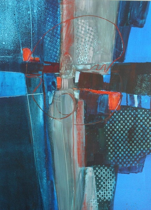 Blues, abstract, cruciform, design